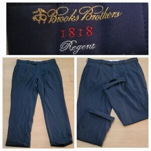 Brooks Brothers Regent Wool Pleated Front Pants Size 34x28 Mens Black